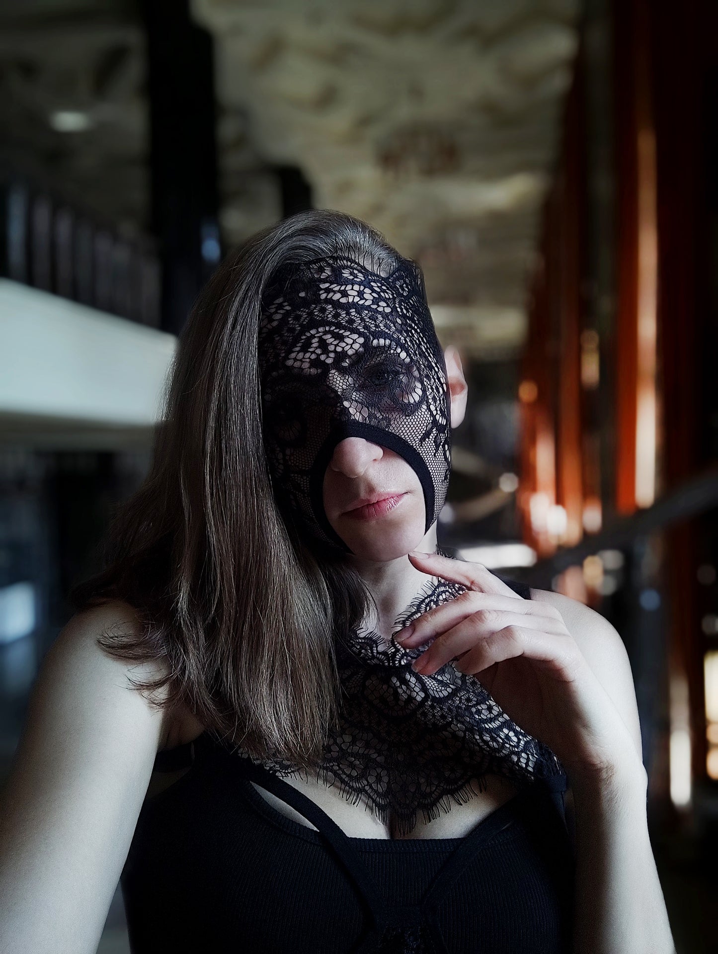 Woman lace mask for pole dance and twerk.Rave mask for party, festival and cosplay.Gothic harness mask for women.Guipure mask for carnival.
