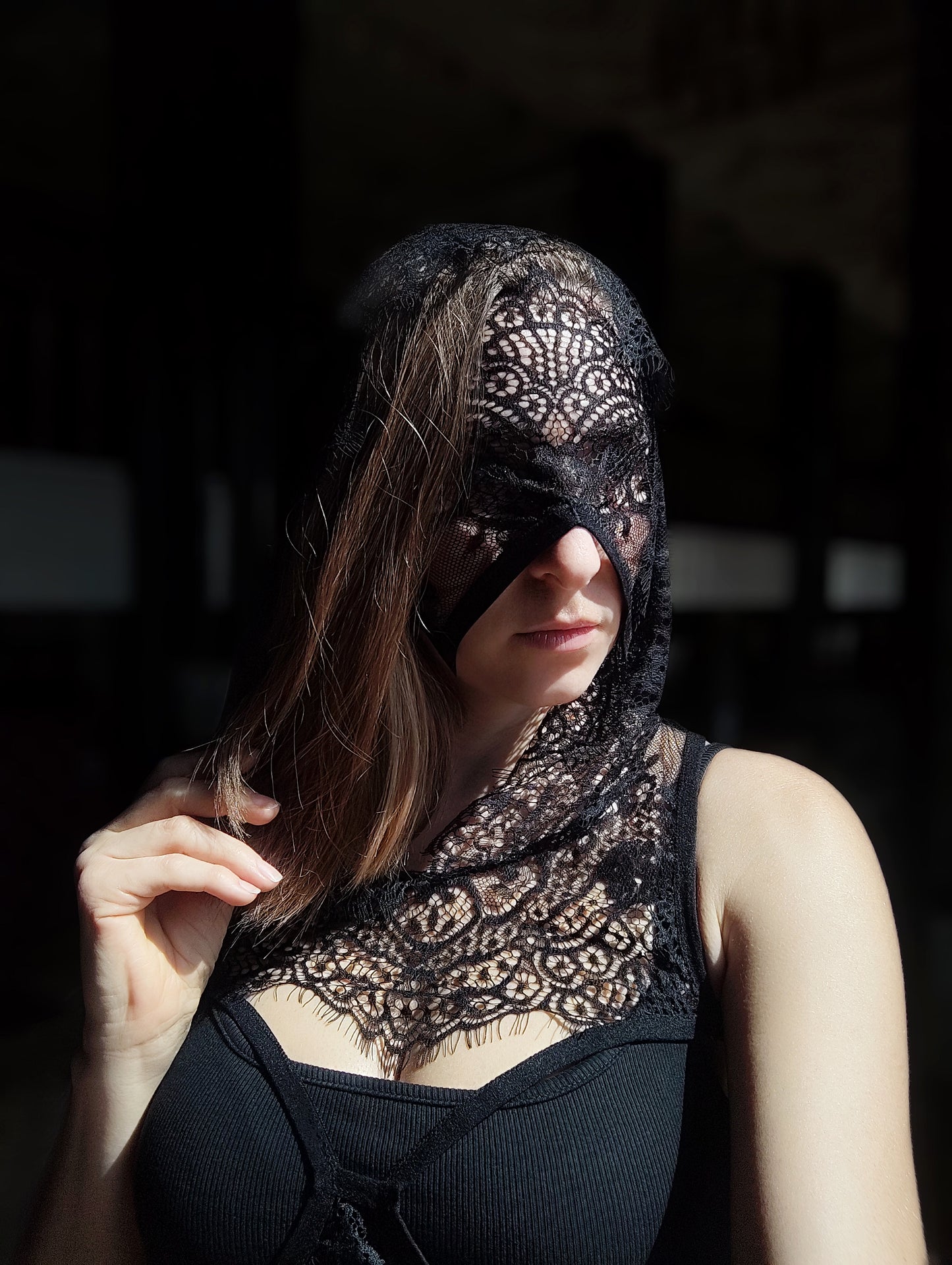 Woman lace mask for pole dance and twerk.Rave mask for party, festival and cosplay.Gothic harness mask for women.Guipure mask for carnival.