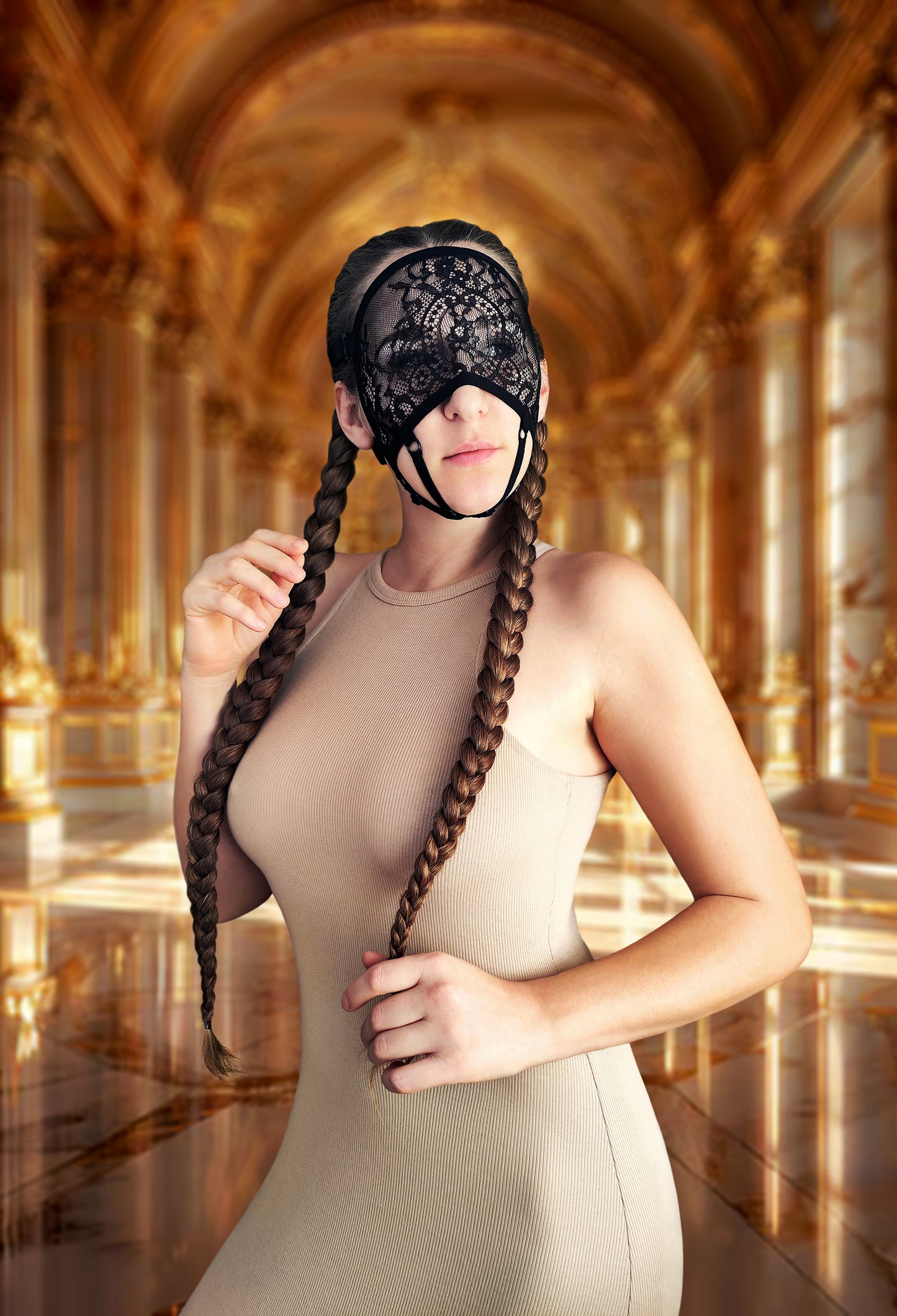 Woman lace mask for pole dance and twerk.Rave mask for party, festival and cosplay.Gothic harness mask for women.Guipure mask for carnival.