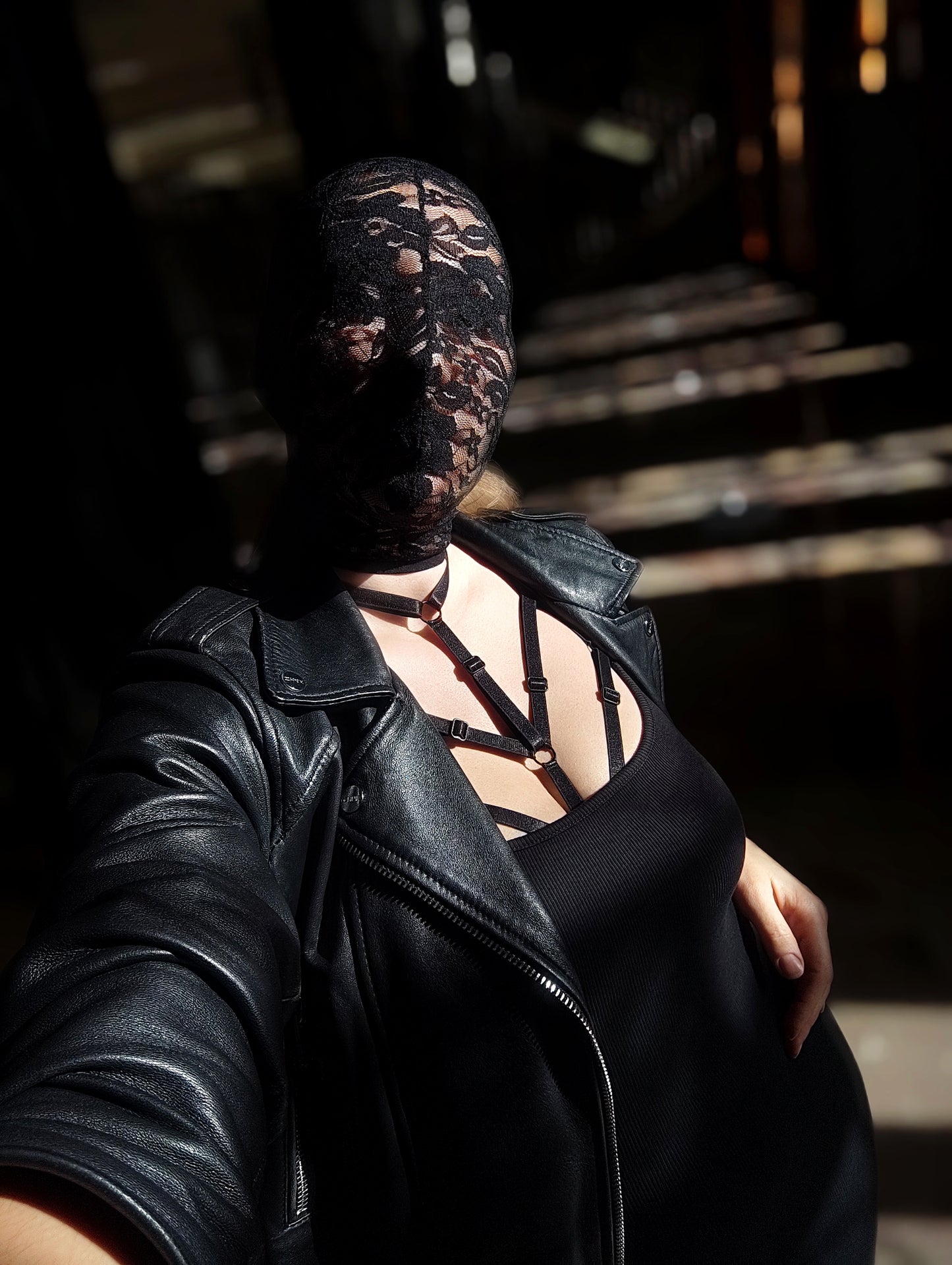 Woman lace mask for pole dance.Rave mask for party, festival and cosplay.Gothic harness mask for women.Guipure mask for carnival.Balaclava.