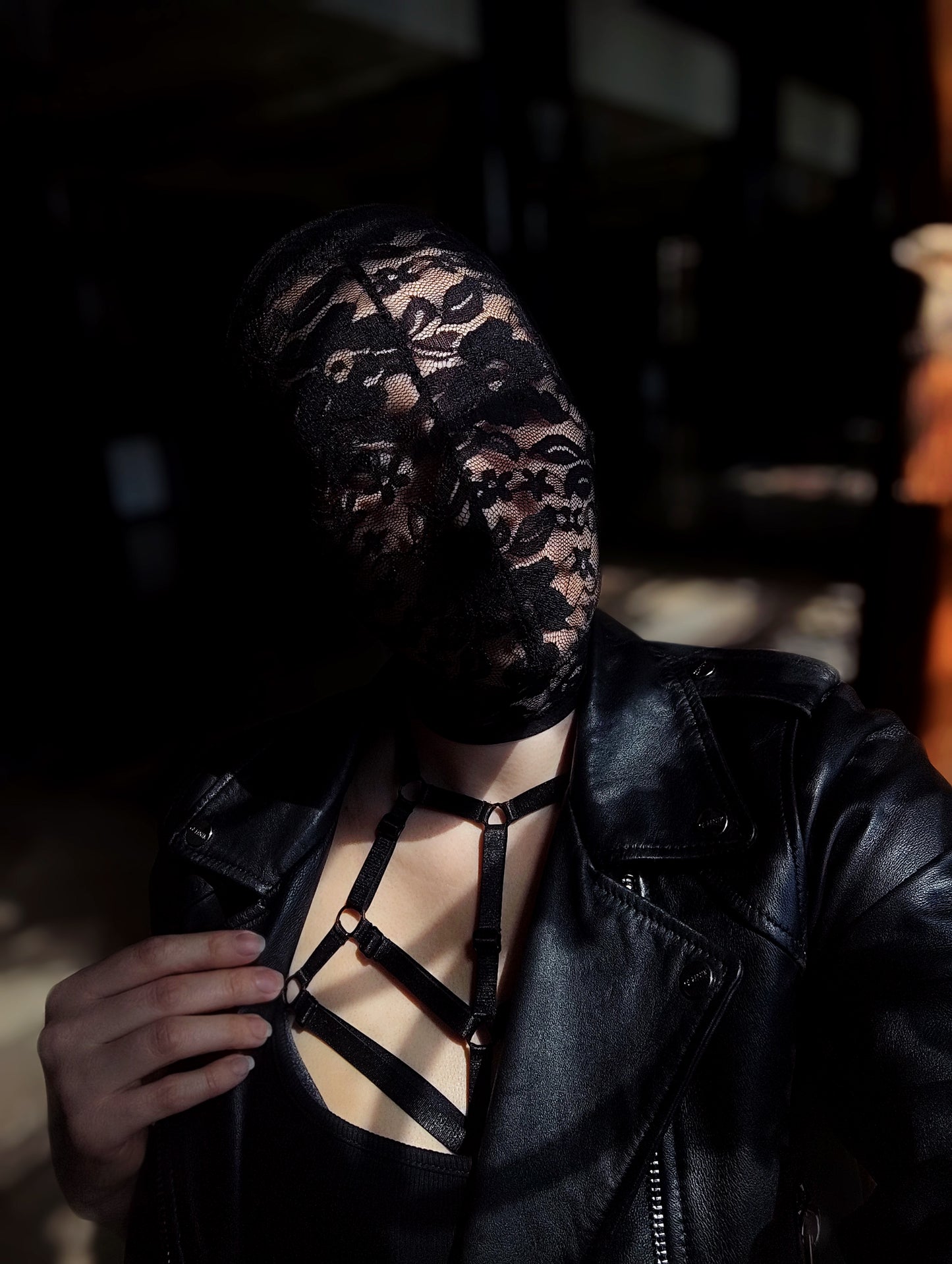 Woman lace mask for pole dance.Rave mask for party, festival and cosplay.Gothic harness mask for women.Guipure mask for carnival.Balaclava.