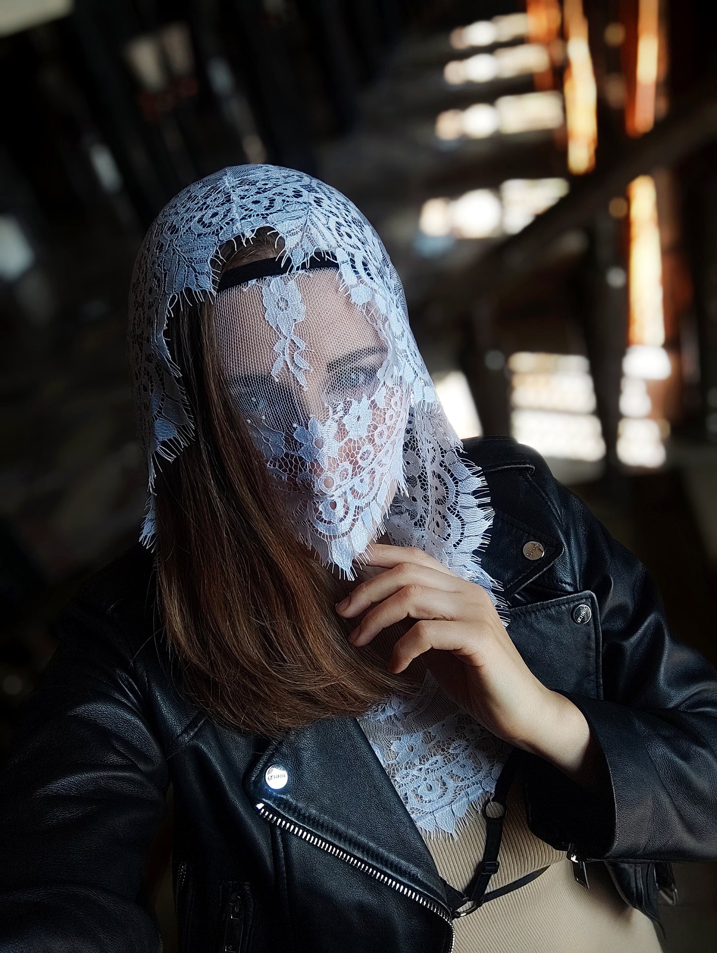 Hood top.Woman lace hood top for pole dance.Rave hood top for party, festival and cosplay.Gothic harness hood top for women.