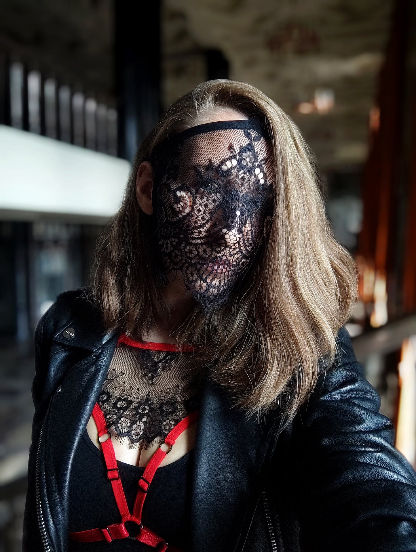 Woman lace mask for pole dance and twerk.Rave mask for party, festival and cosplay.Gothic harness mask for women.Guipure mask for carnival.